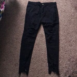 Black Distressed Jeans